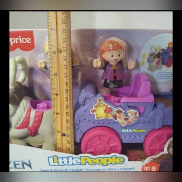 Little People Frozen Disney Fisher Price Anna & Kristoff's Wagon - Picture 2 of 3